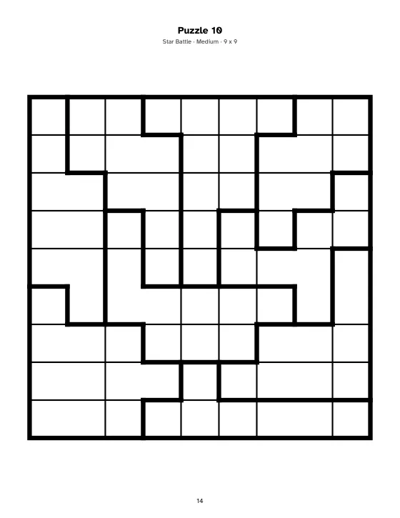 Star Battle page from a US Letter book made in Gridbinder, Medium level